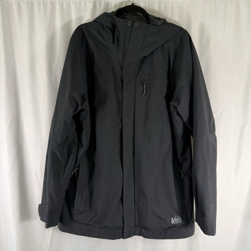 REI Powderbound Insulated Jacket Men's Large Black Full Zip Inside Pock Pit Zip